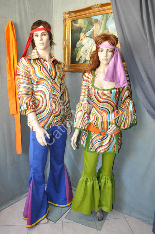 Coppia Vestiti Carnevale Hippie Hippies Hippy (15)