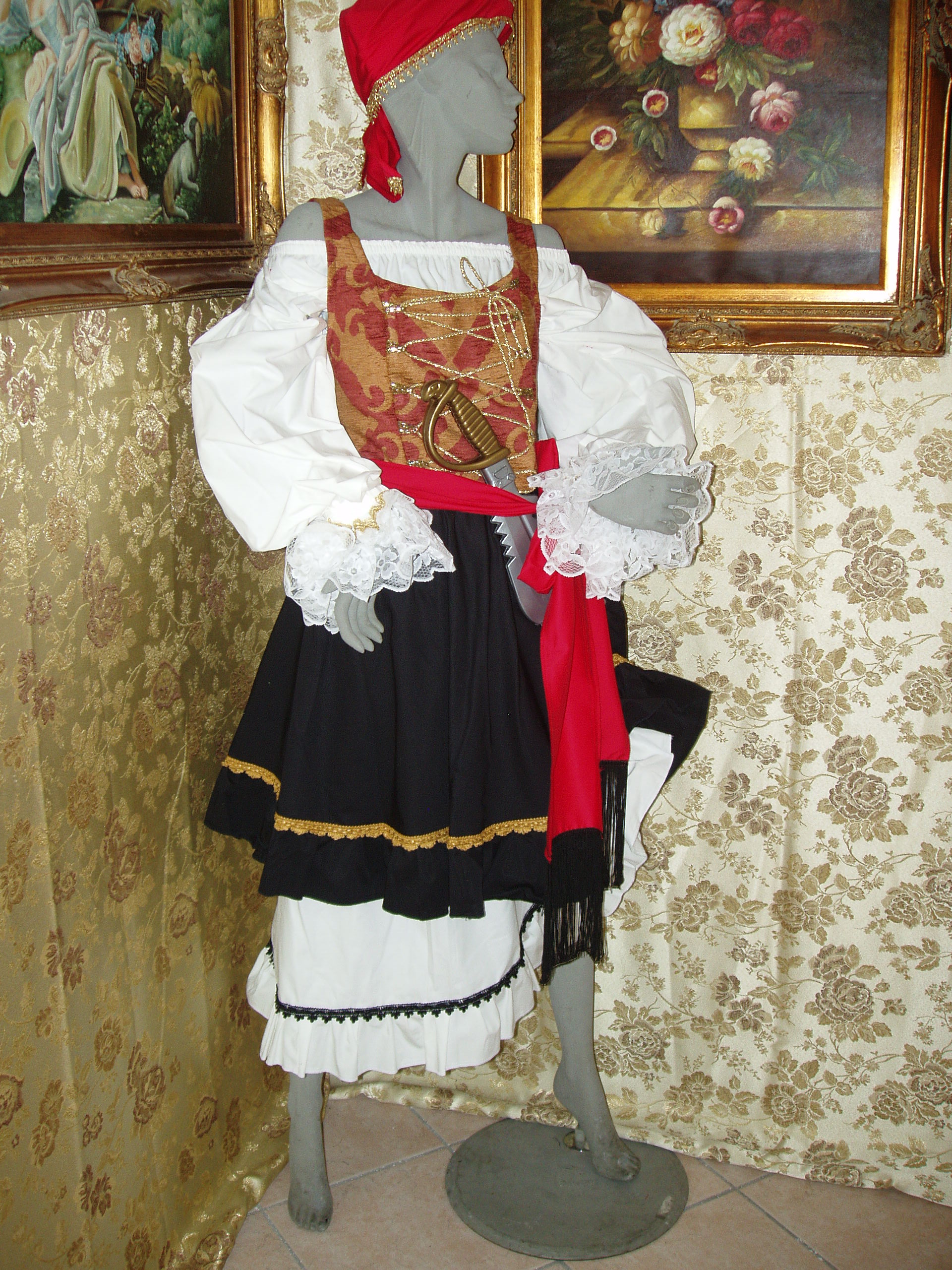 Costume Carnevale Donna Pirata Piratessa Corsara Travestimento